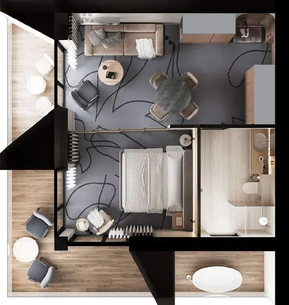 Планировка Угловой полулюкс MÉLIS