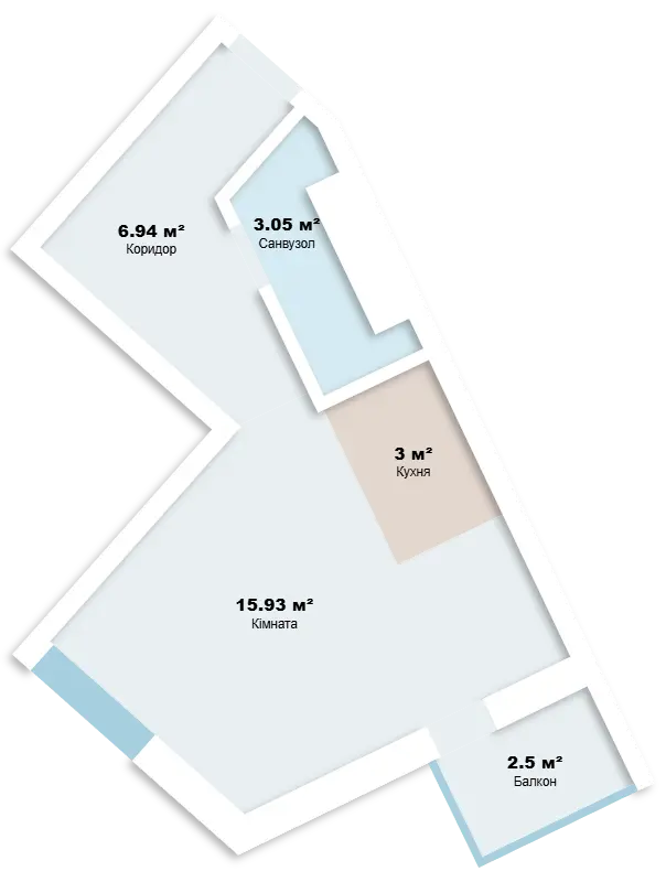 Планировка 1-комнатной квартиры в ЖК ITown — фото 3