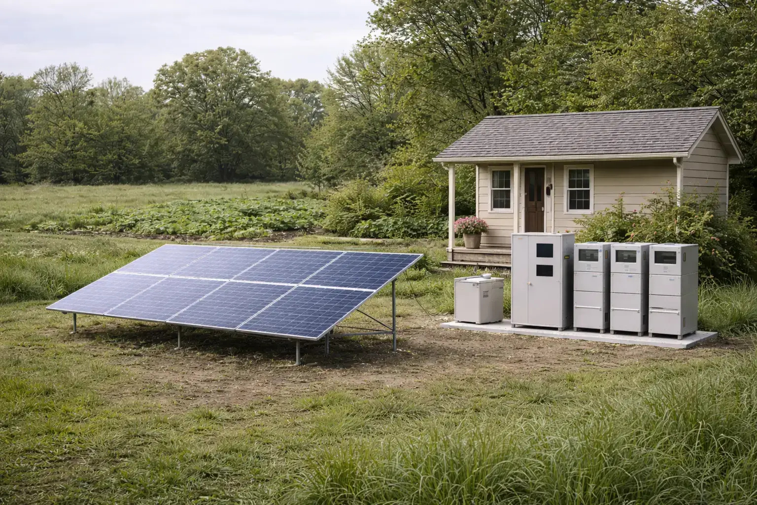 Off-grid солнечная электростанция с аккумуляторами