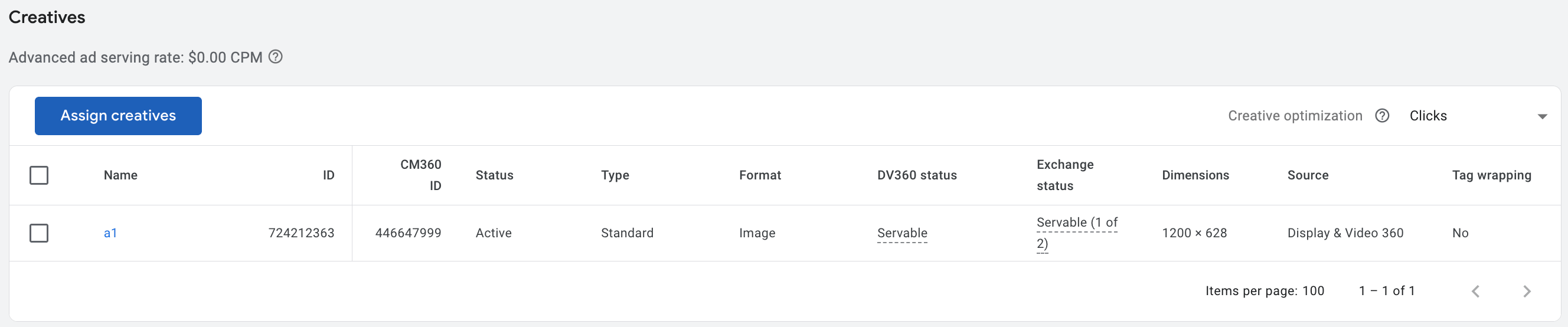 Прикрепленный креатив a1 со статусами Active Servable Servable 1200x628
