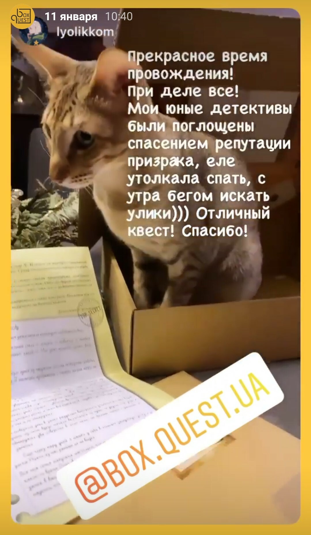 Квест внутри коробки