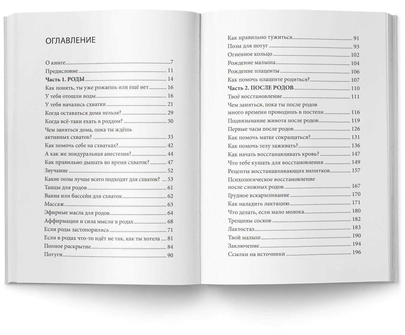 Оглавление книги, которую ты возьмешь с собой на роды Екатерины Микитенко