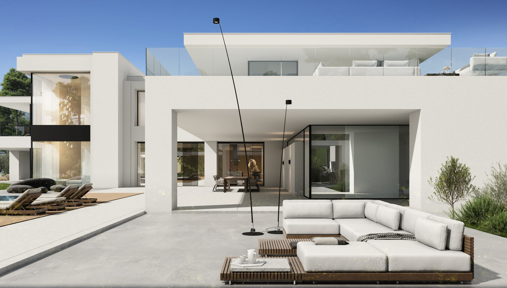 This estate consists of several buildings — including the main residence, a spa, and auxiliary structures, located in the hills near Limassol
