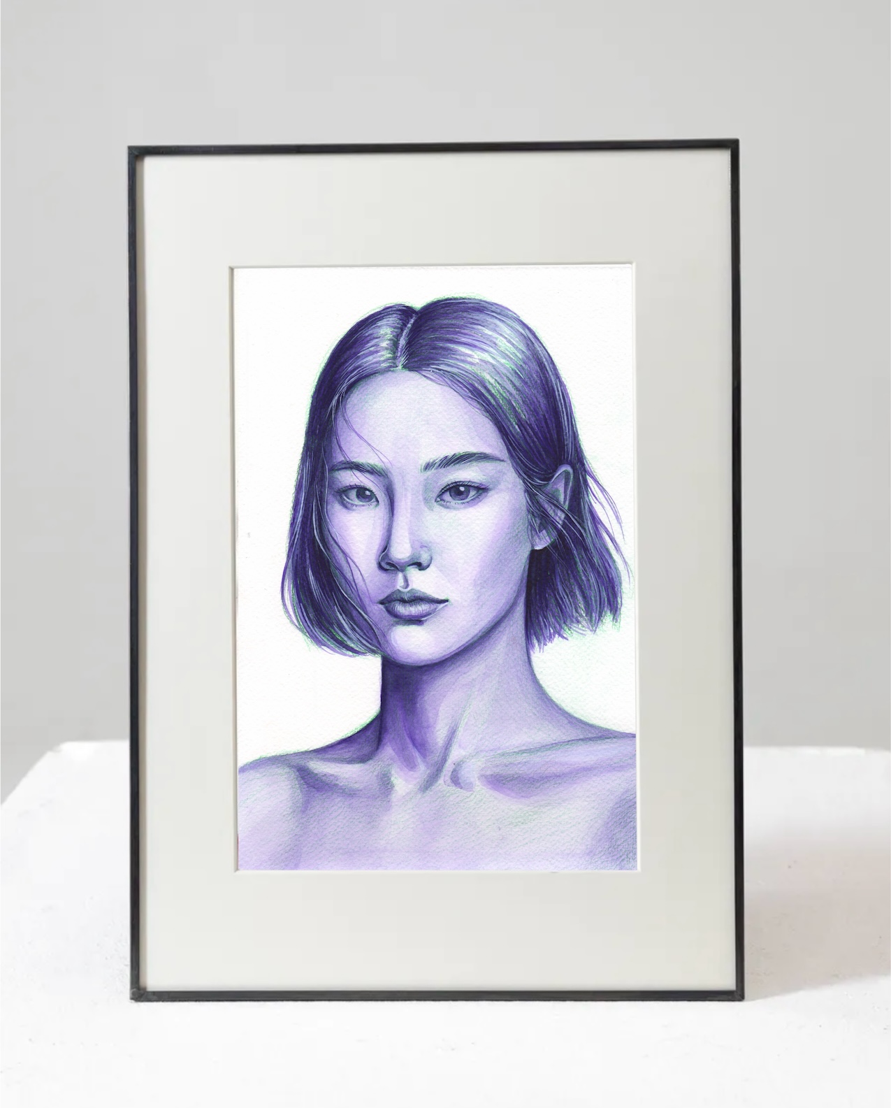 PURPLE GIRL female woman portrait by artist VELLY vellyart artvelly purchase painting купить картину, акварельный портрет девушки женщины Вэлли художник vellyart.com