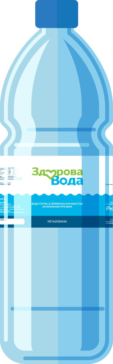 Бутылка 1 литр, в которую налита очищенная полезная минерализованная питьевая вода