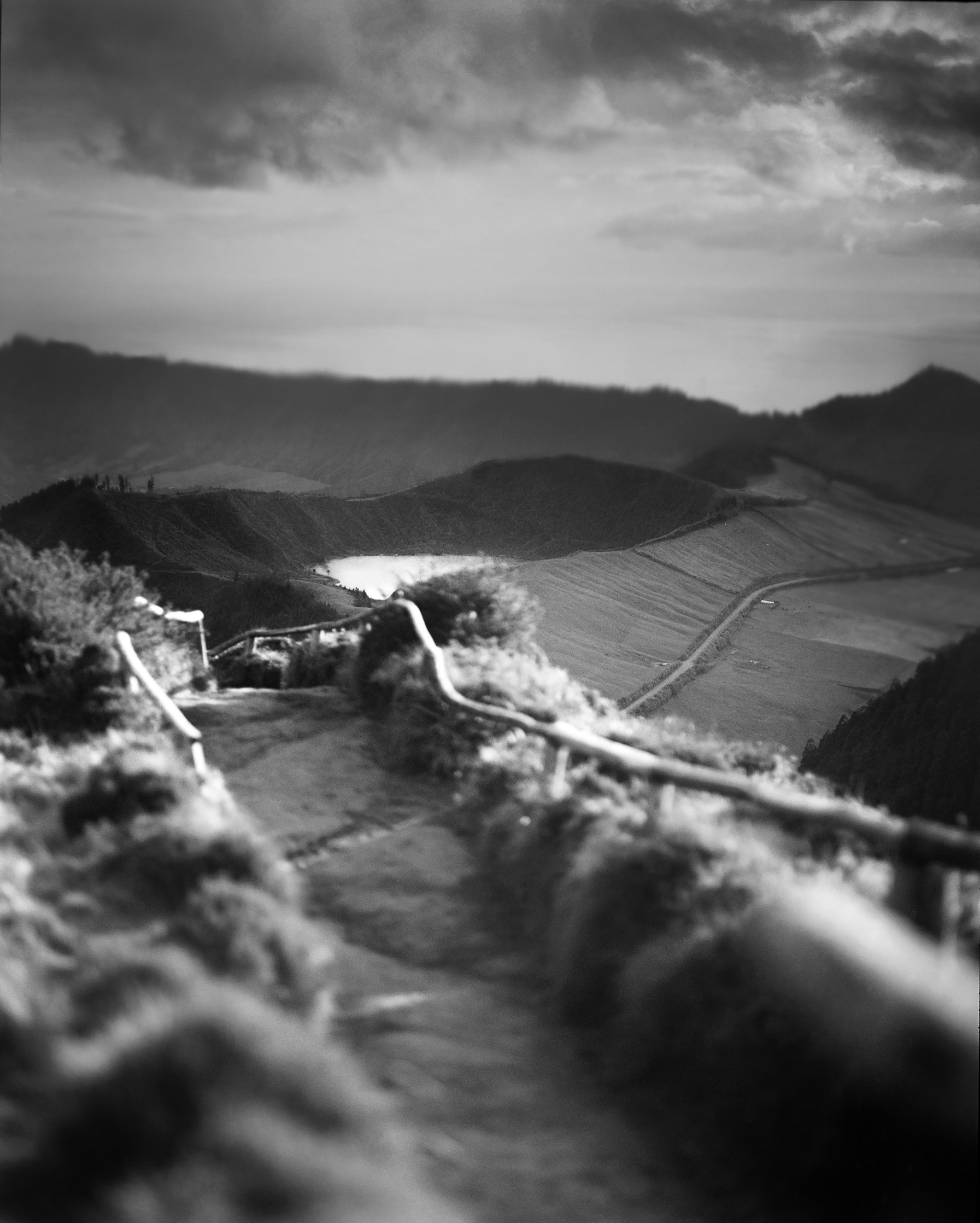 The Azores Islands. The Sete Cidades Caldera. A walkway overlooking the Rasa lake. The Hell's Mouth Viewpoint / Miradouro da Boca do Inferno