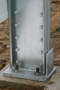 Опорні бази для колон каркасів з ЛСТК