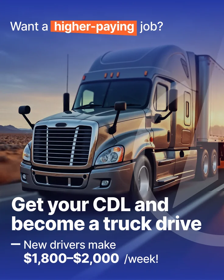 CDL-A graduate celebrating successful completion of training