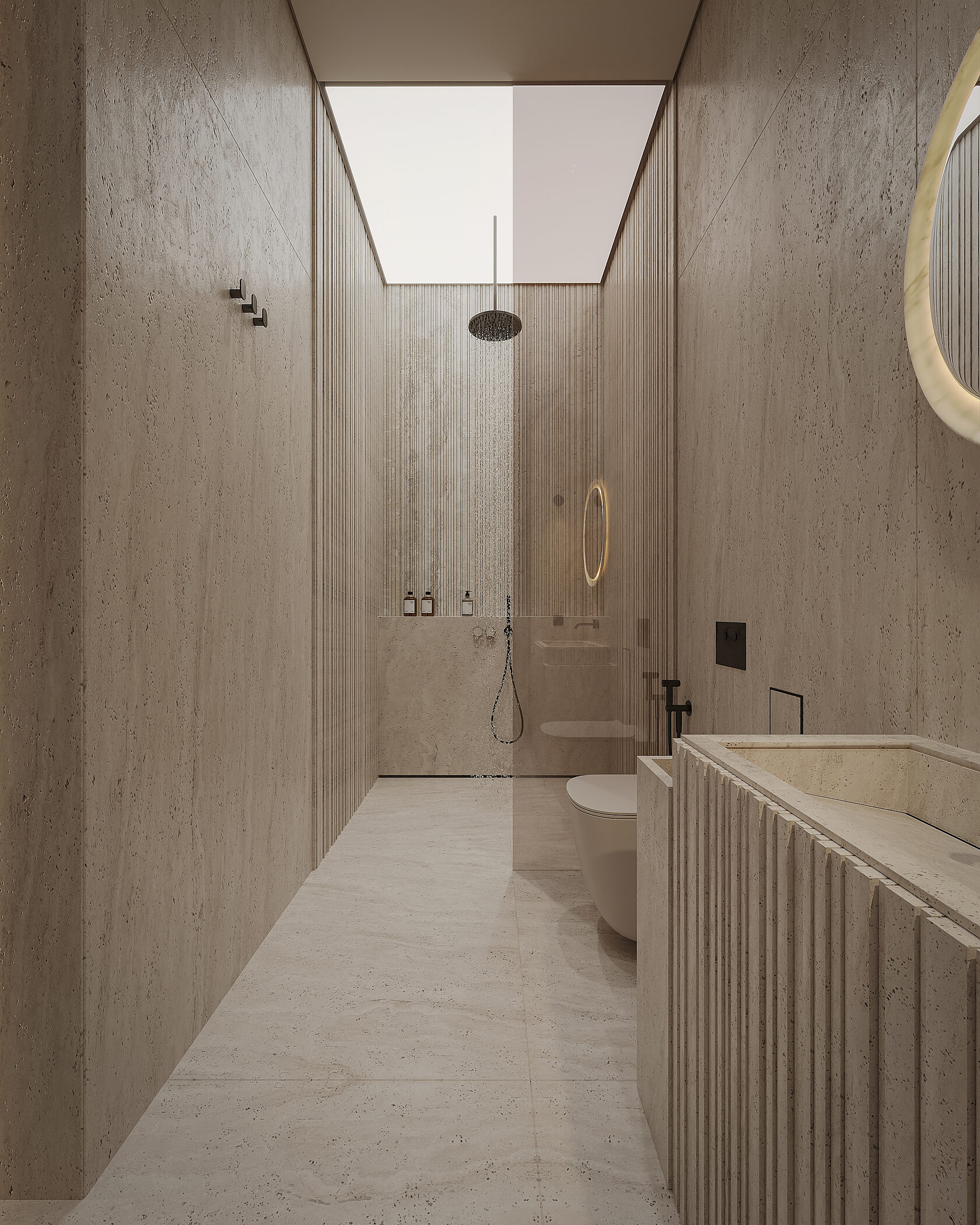 The interior of this three-story villa in Limassol — including a basement level with a wine room and home cinema — blends simplicity, scale, and refinement