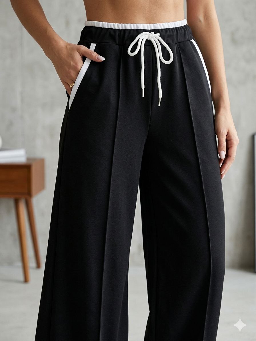 Стильні жіночі чорні штани палаццо зі стрілками