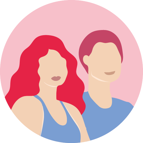 Illustration of two young friends