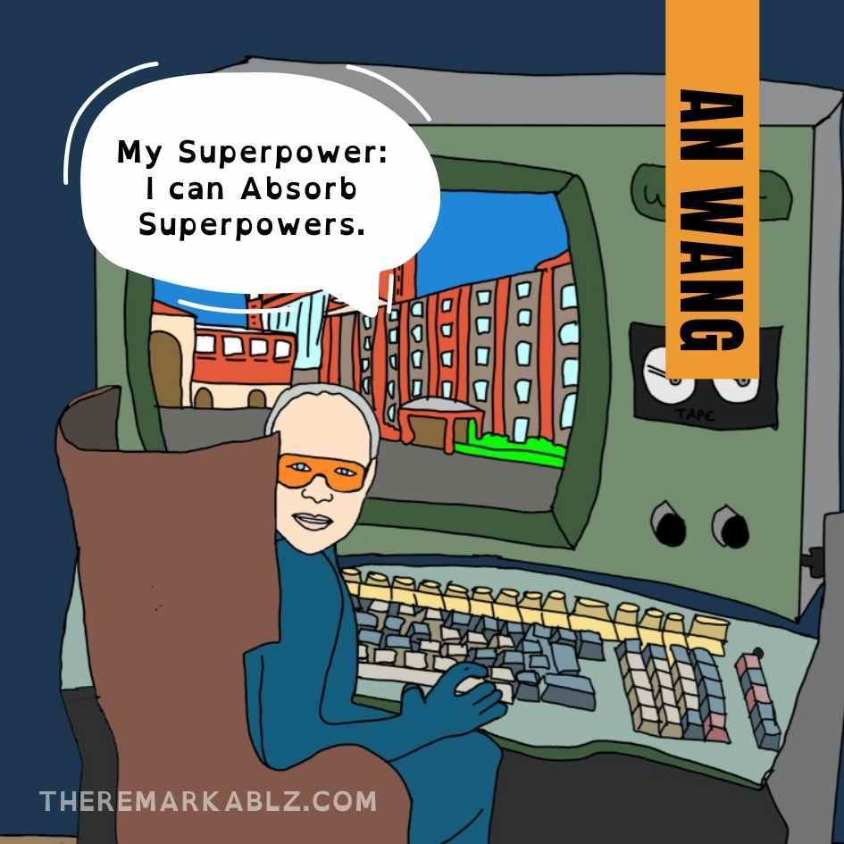 drawing of a scientist with the copy "Meet more science superheroes"