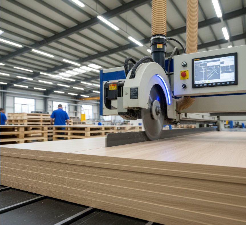 Large volume panel cutting