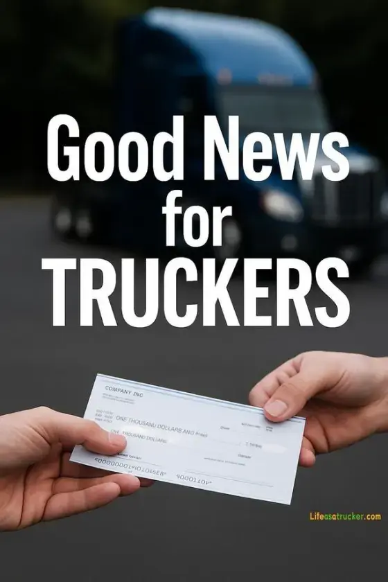 Professional CDL-A truck driver reading industry news and tips