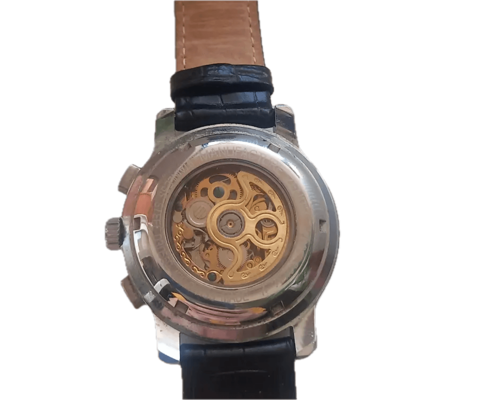 Zenith Kopie Uhrwerk Sichtboden – Fälschung Detail