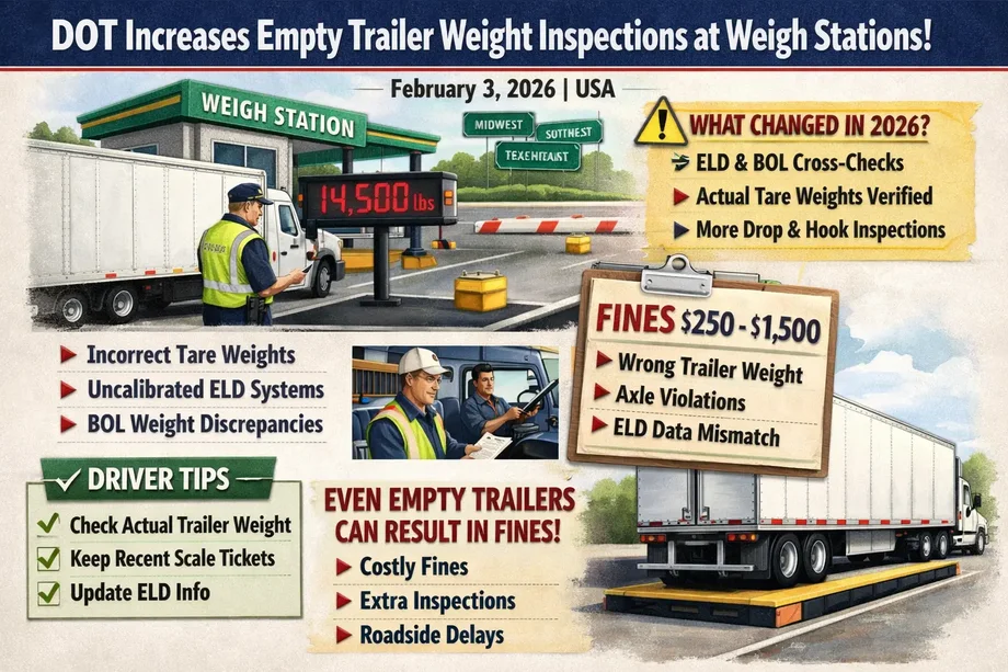 DOT Increases Empty Trailer Weight Inspections at Weigh Stations