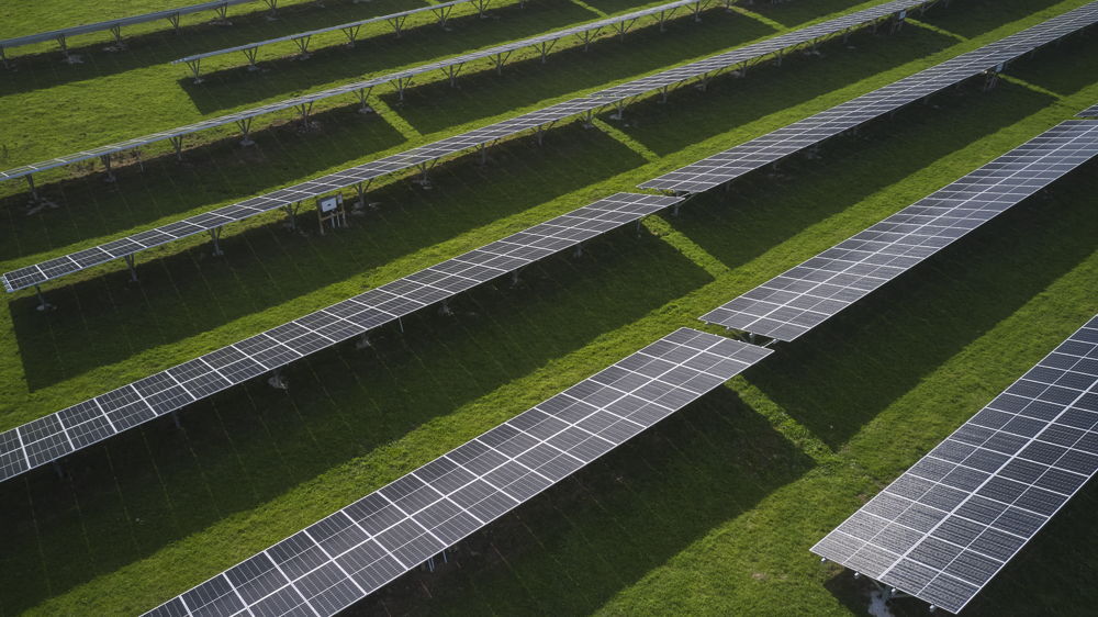 Solar panel installation on a farm building
