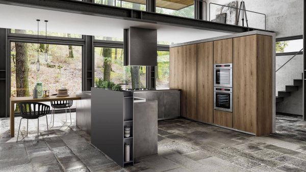 дизайн кухни под дерево 