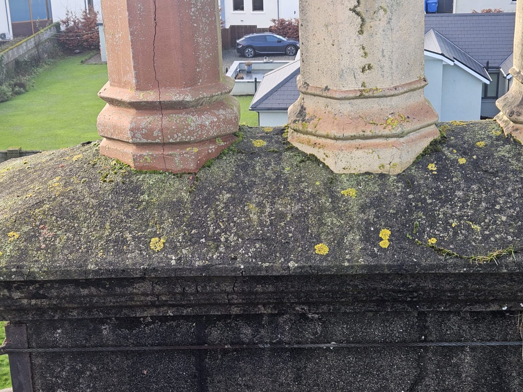 Roof repair in progress