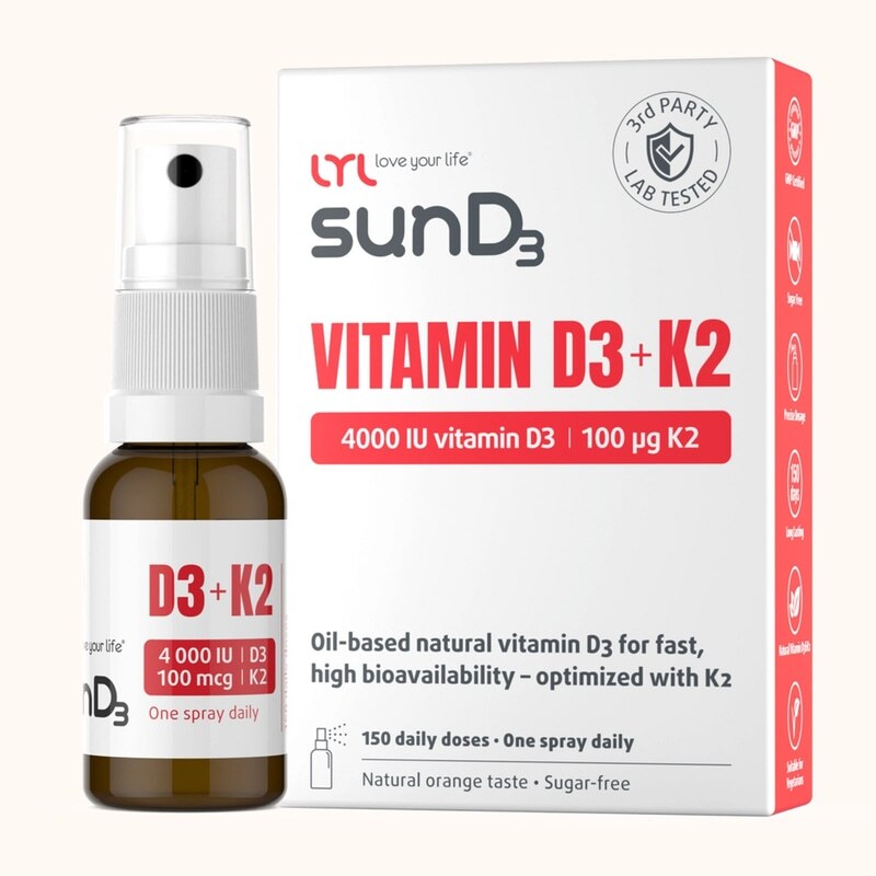 LYL sunD3 Vitamin D3 + K2 — флакон 15 мл та упаковка