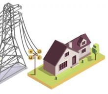 Высоковольтные провода заходят в дом