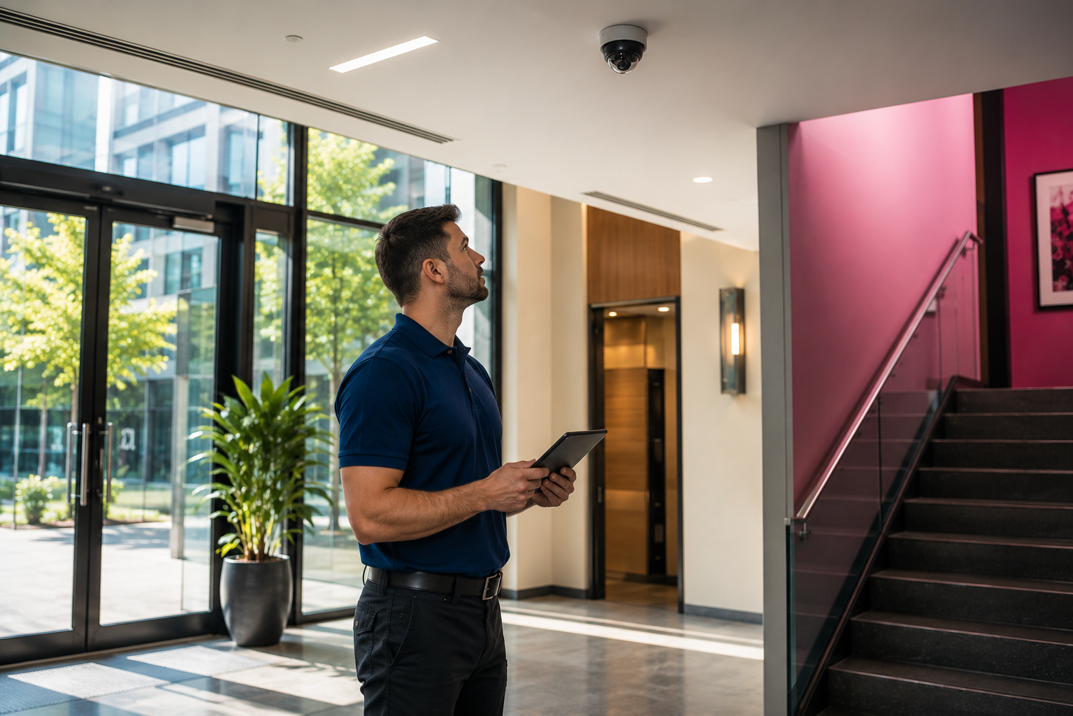 Security engineer upgrading an existing security system