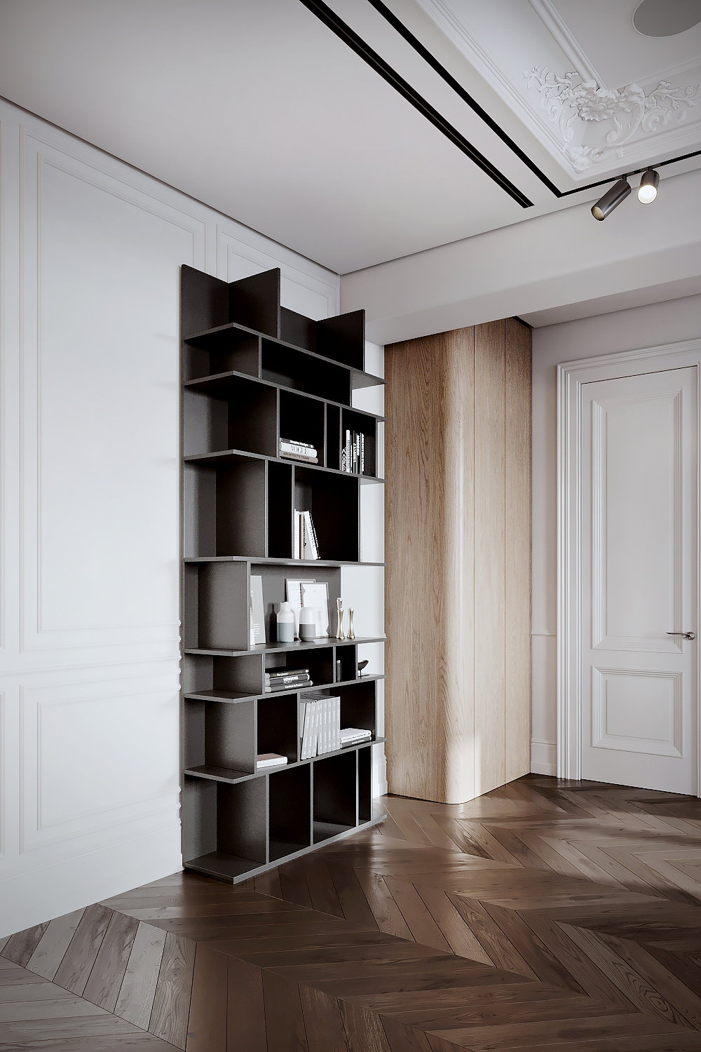 This compact 80 m² apartment is located in a building on the waterfront in the historic center of Moscow