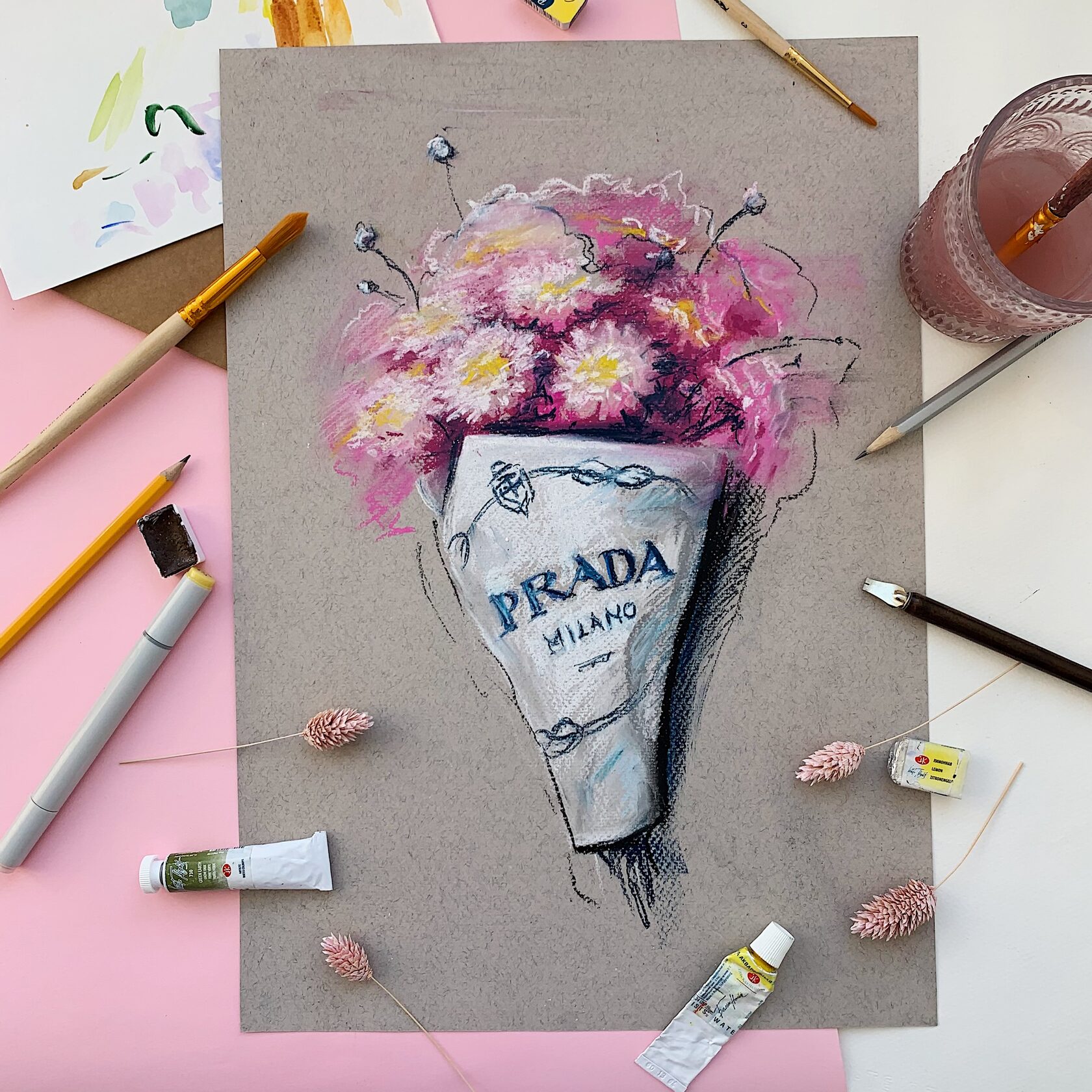 drawing with soft pastel