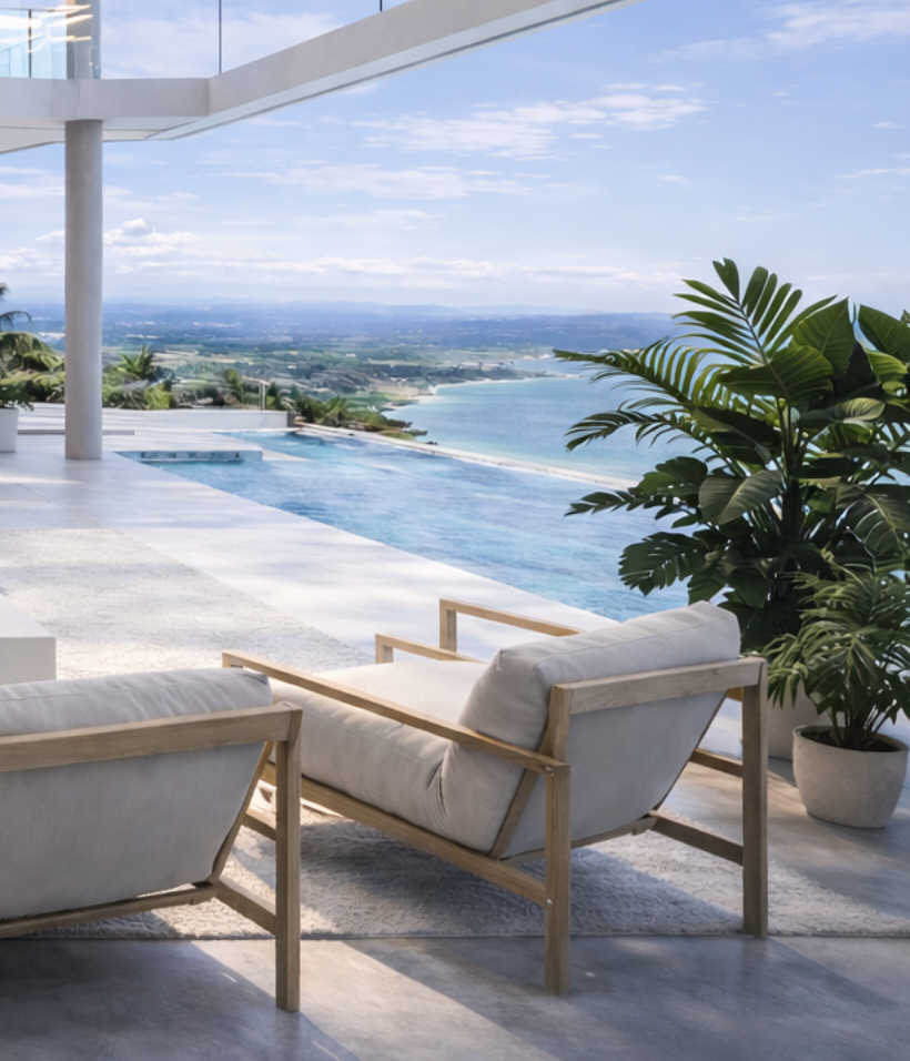 Cliff villa reception