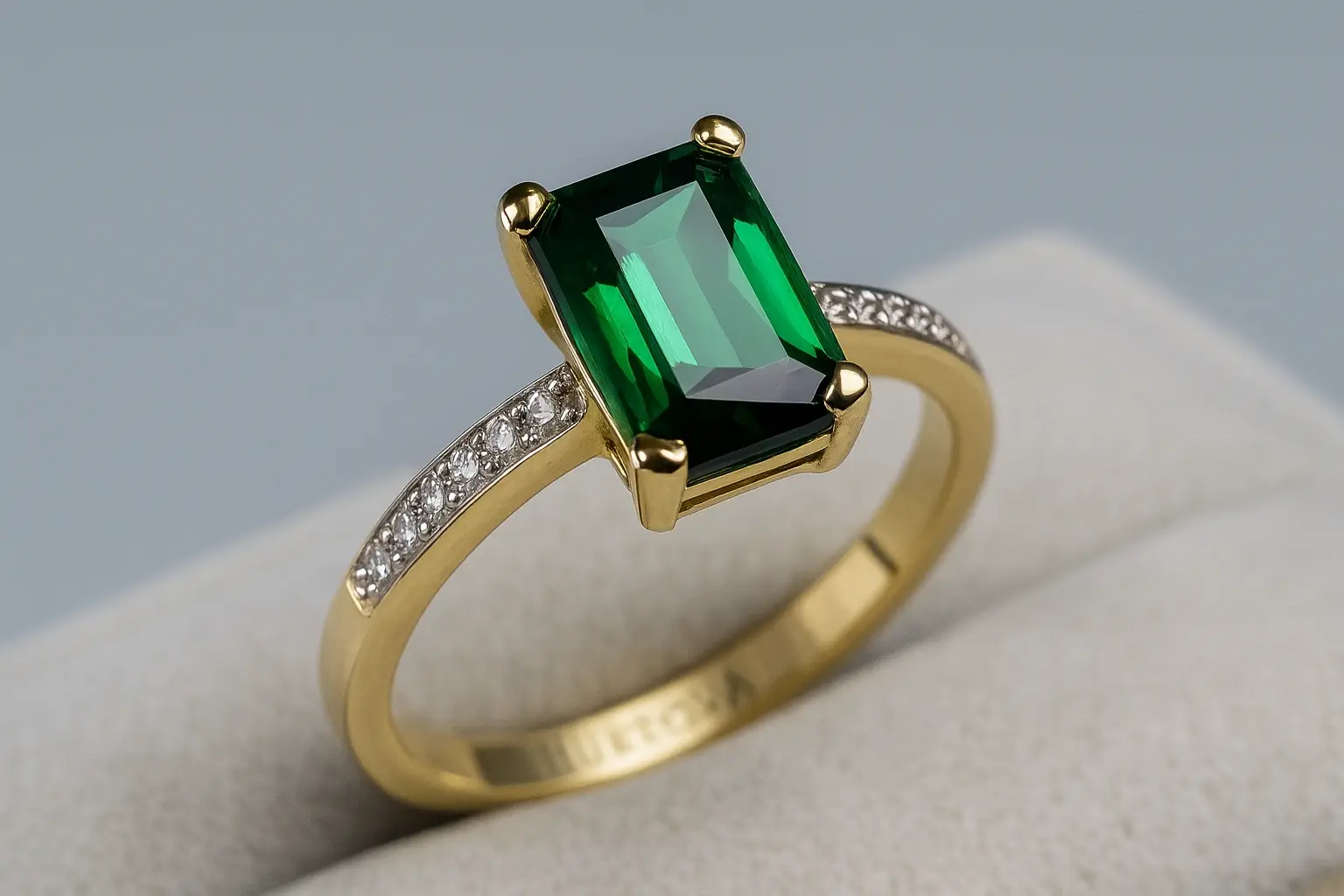 Каблучка з геліодором у золоті 750 проби, ювелірні прикраси HURTOVA 