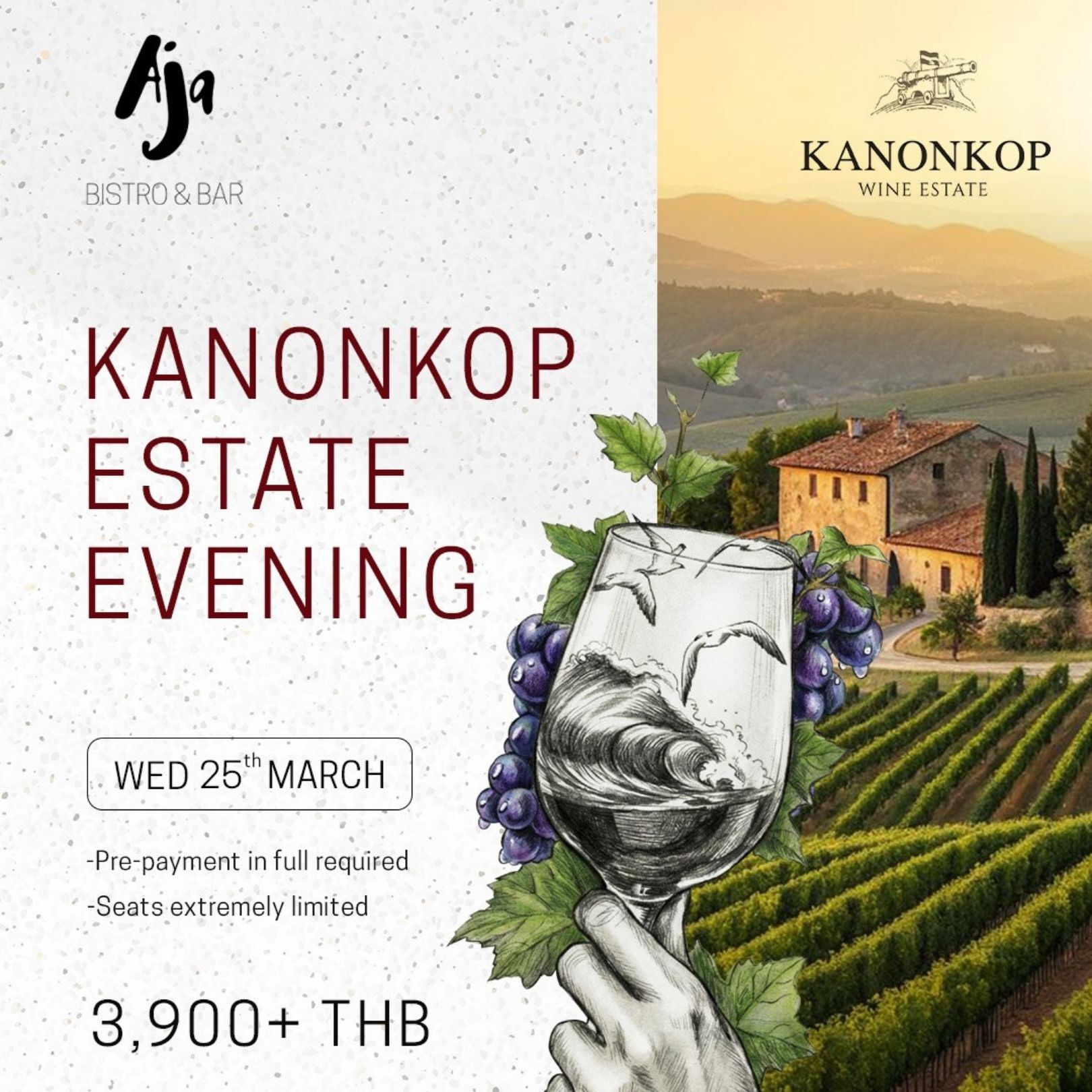 ВИННЫЙ УЖИН KANONKOP ESTATE В AJABISTRO