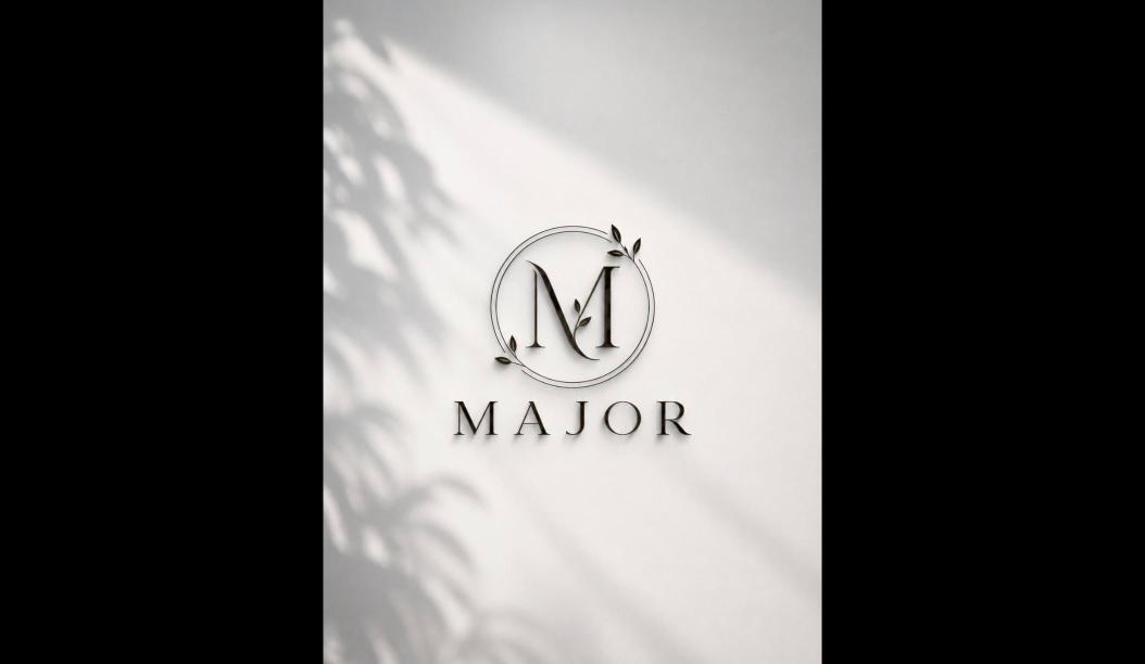 MAJOR coffee shop logo with an M monogram