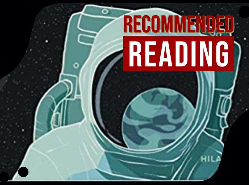 Stylised comic illustration of a woman and man running with dramatic expressions. The text overlay says "Featured Book".