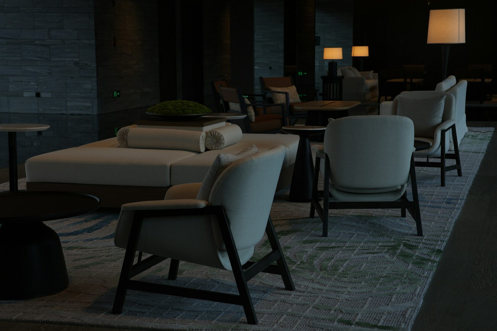 An executive private travel lounge