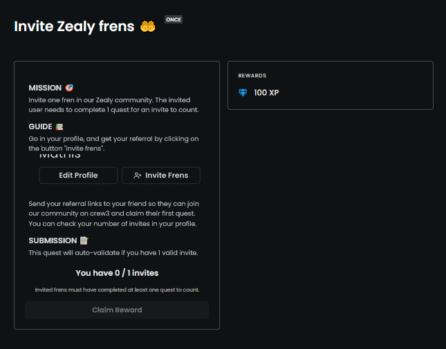 Referral Zealy program