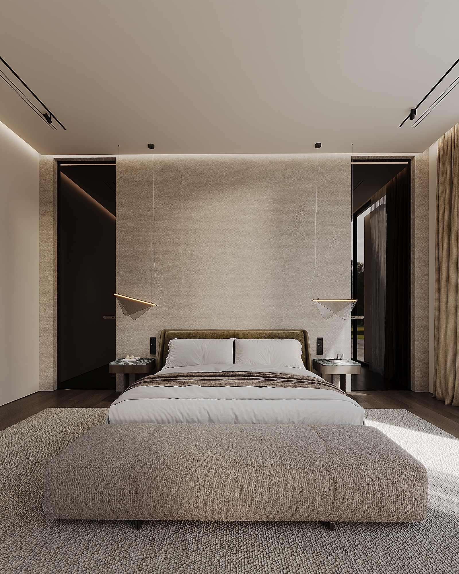 The interior of this three-story villa in Limassol — including a basement level with a wine room and home cinema — blends simplicity, scale, and refinement