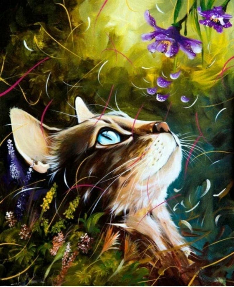 Кот в саду