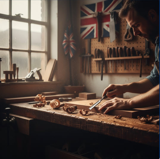 A craftsman working on bespoke cabinetry