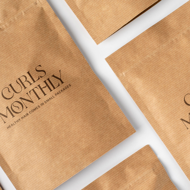 "Curls Monthly"- subscription mailer elegant branding by Yugen Branding