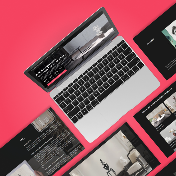 "Wood Symphony"- AR digital collection of NFT artworks website designed by Yugen Branding