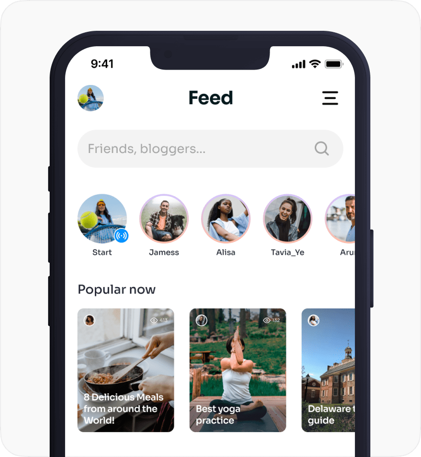 Screen displaying the Dynamic News Feed on ChooseMe
