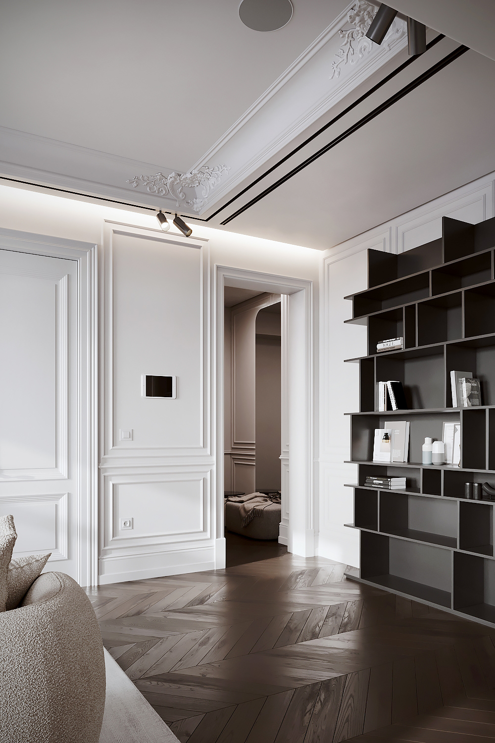 This compact 80 m² apartment is located in a building on the waterfront in the historic center of Moscow