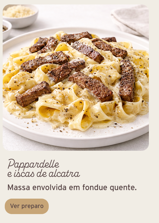Receita pappardelle e iscas de alcatra
