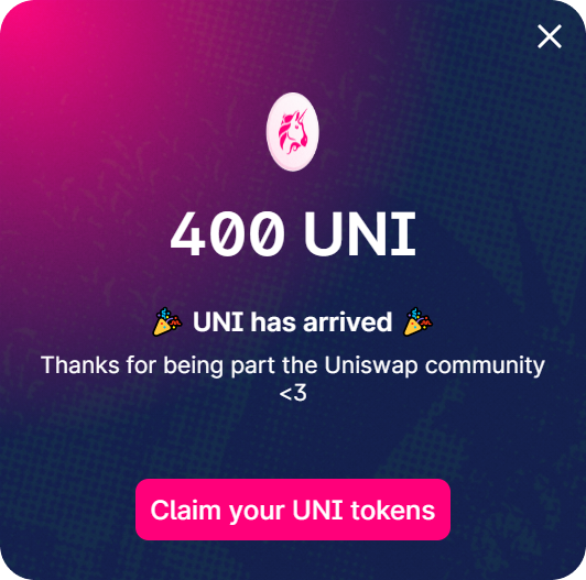 Uniswap's uni Airdrop