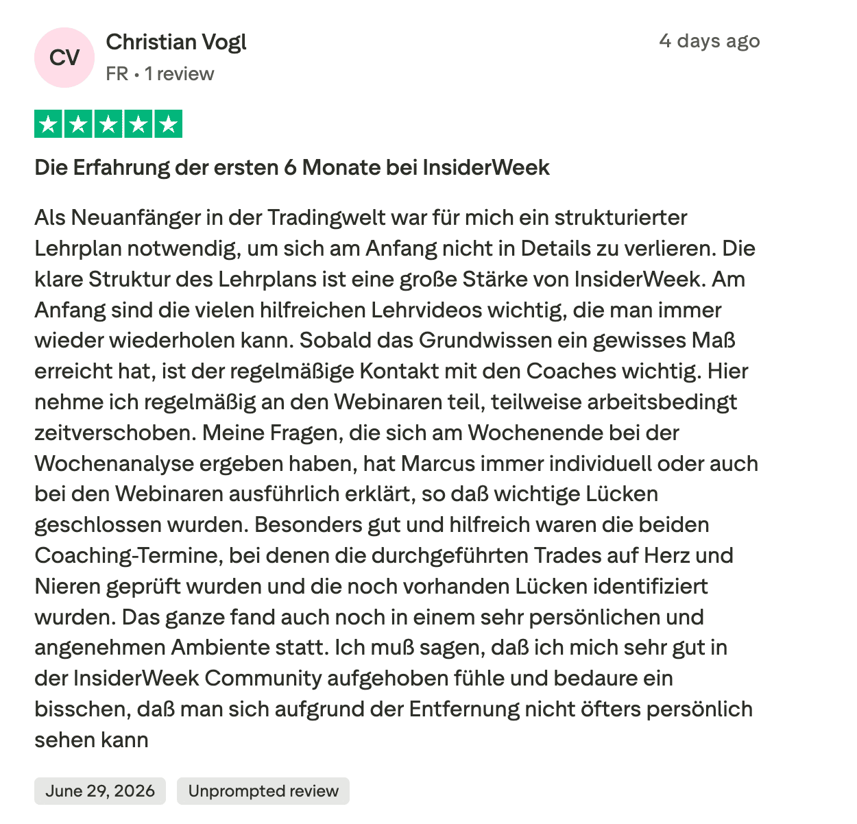 Teilnehmer-Bewertung