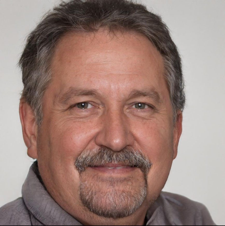 elderly gray-haired man smiling in a baseball cap