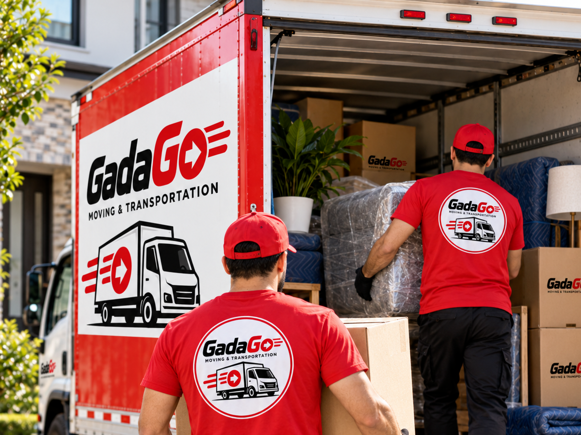 GadaGo red cargo truck on the road