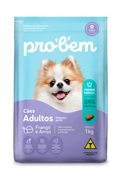 mockup de saco de ração probem para cães adultos pp