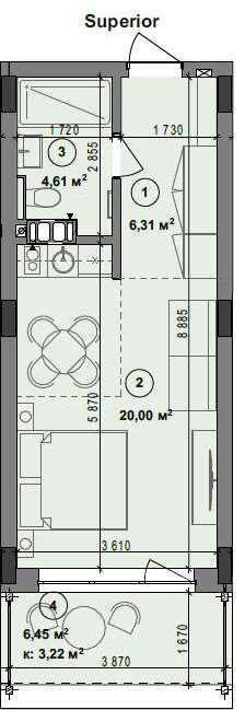 Superior apartment планировка 2