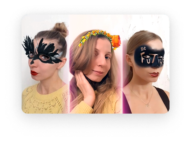 Woman with AR mask - flower crown